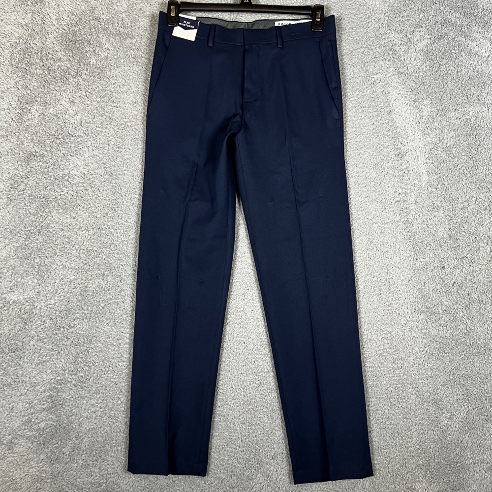 Haggar Dress Pants Mens 30x30 Straight Fit Blue Comfort Flex Business Office NEW - Picture 2 of 11